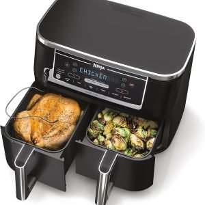 Celebrate with Us Anniversary Limited-Time & Limited-Quantity Deal AED 99.00د.إ：Ninja Foodi 10QT 6-in-1 DualZone Smart XL Air Fryer, 2 Independent 5QT Baskets, Smart Cook Thermometer, Match Cook, Smart Finish, Air Fry, Roast, Bake, Dehydrate, Reheat, Grey, DZ550